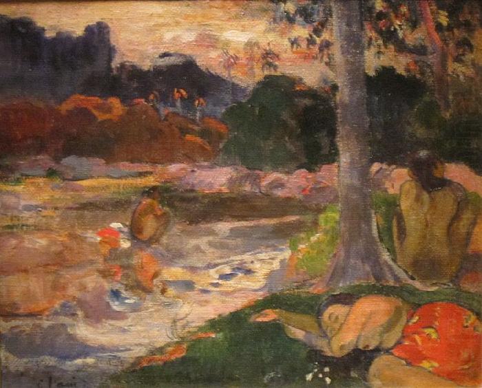 Paul Gauguin Tahitians on the Riverbank china oil painting image